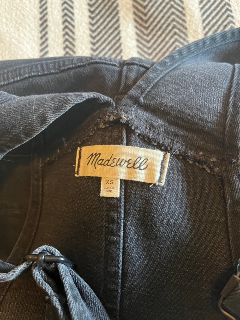 Madewell Black Denim Overalls with Adjustable Straps - Picture 7 of 9